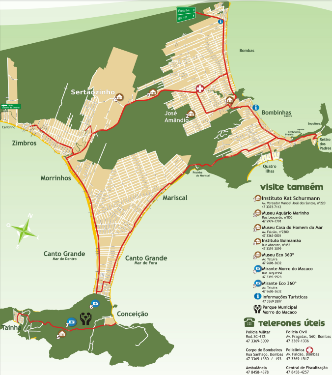 Mapa Turístico de Bombinhas